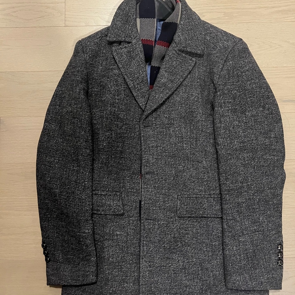 Gray Wool Blend Coat